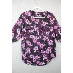 Torrid Harper Floral 3/4 Puff Sleeve Tunic-Size 00 M/L (10)-Pockets
